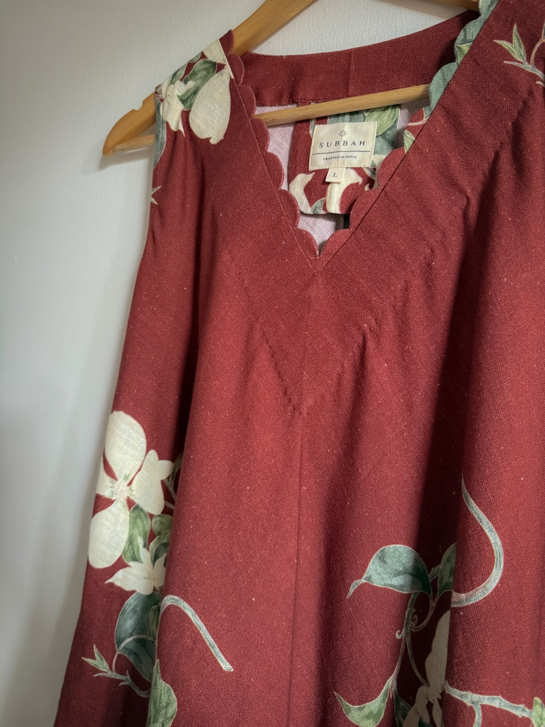 Scallop dress rust