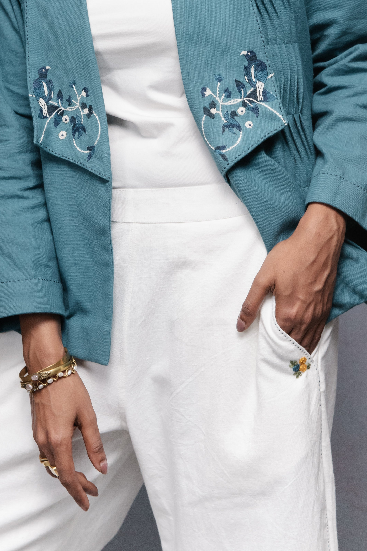 Selvage White Pants