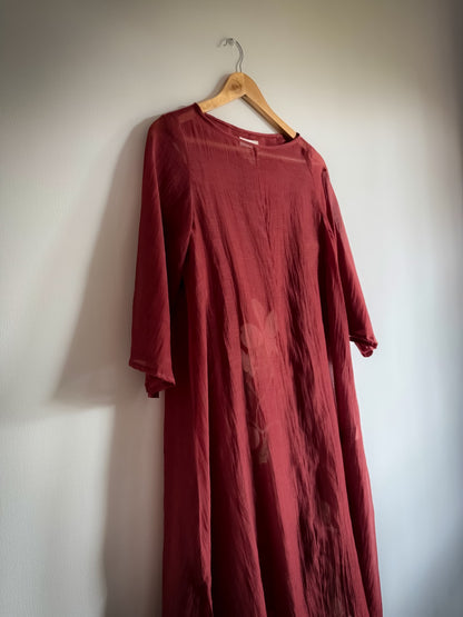 Rust chanderi dress