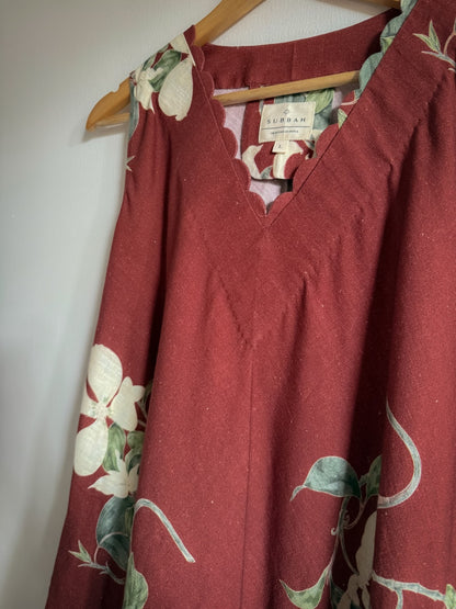 Scallop dress rust
