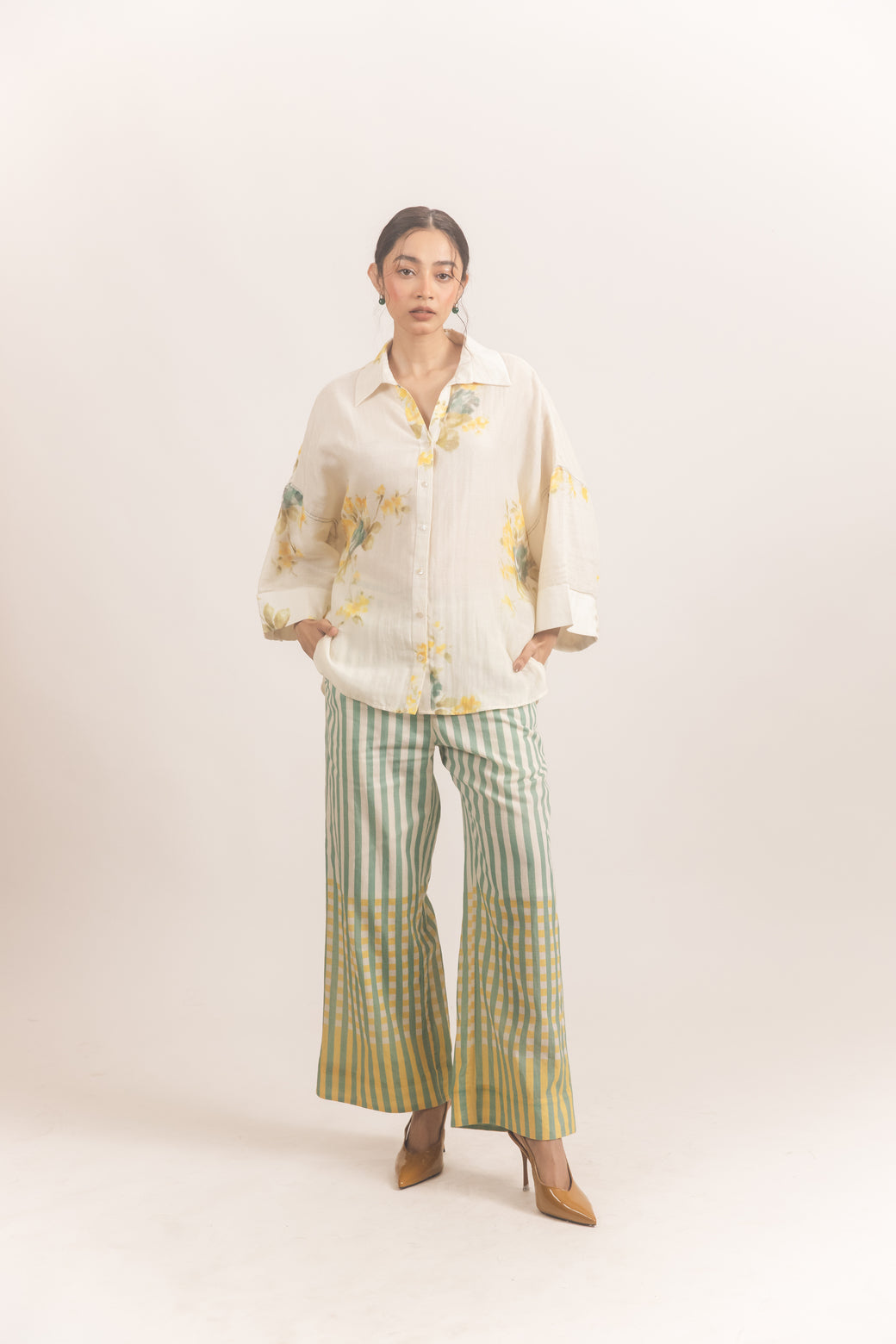 Blue yellow checks pant