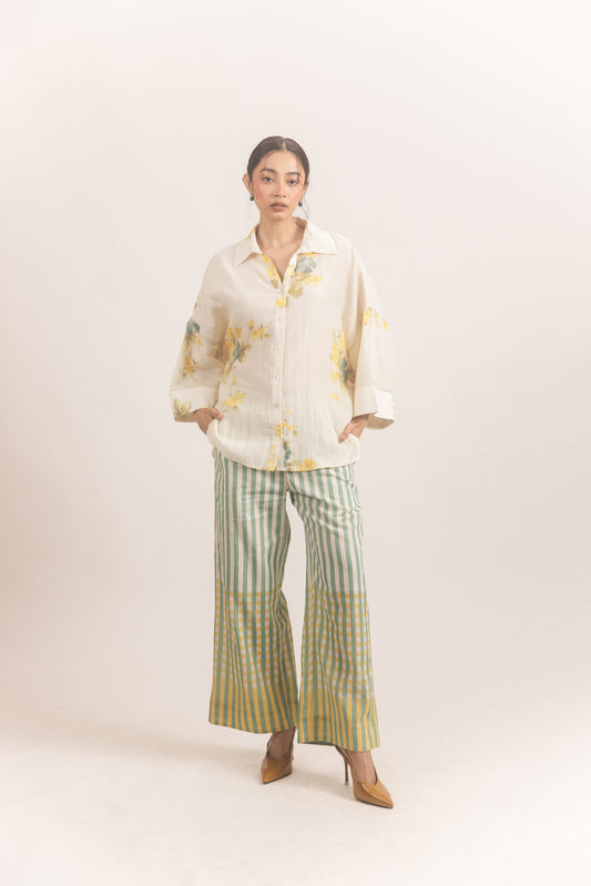 Blue yellow checks pant