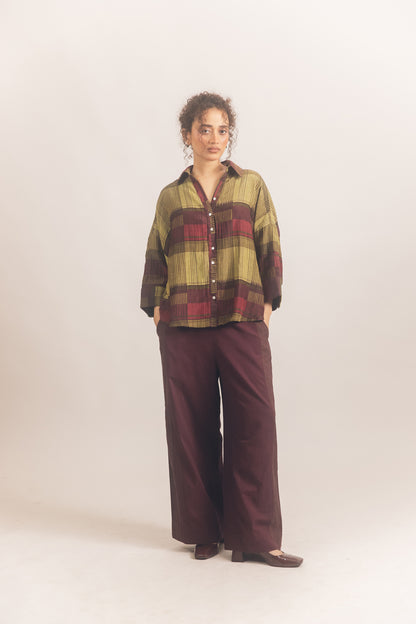 Wine stripe pants