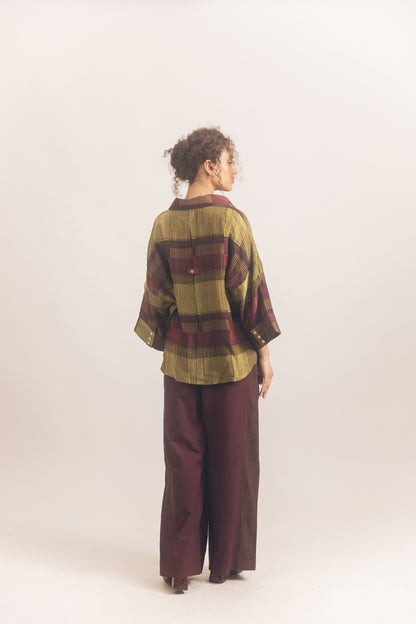 Wine stripe pants