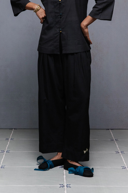 Black Pleated Pants