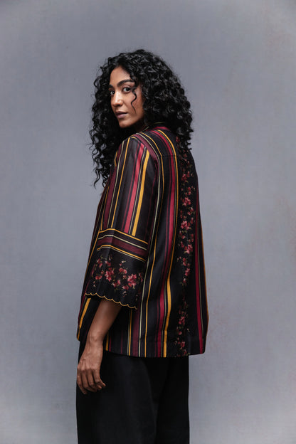 Raha shirt in black stripes