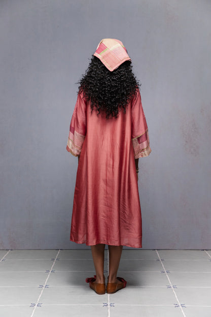 Vine dress in peach