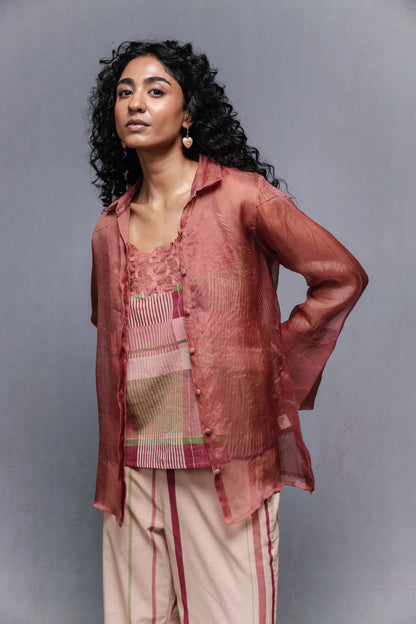 Delilah organza shirt set
