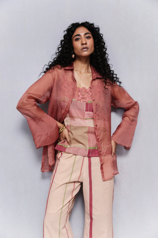 Delilah organza shirt set