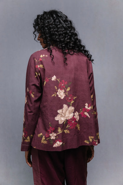 Selvage jacket wine