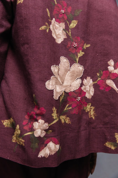 Selvage jacket wine