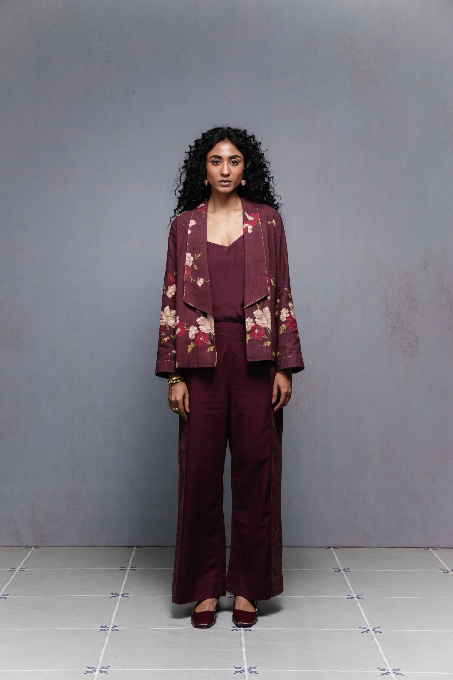 Selvage jacket wine