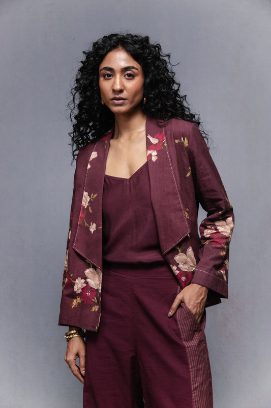 Selvage jacket wine