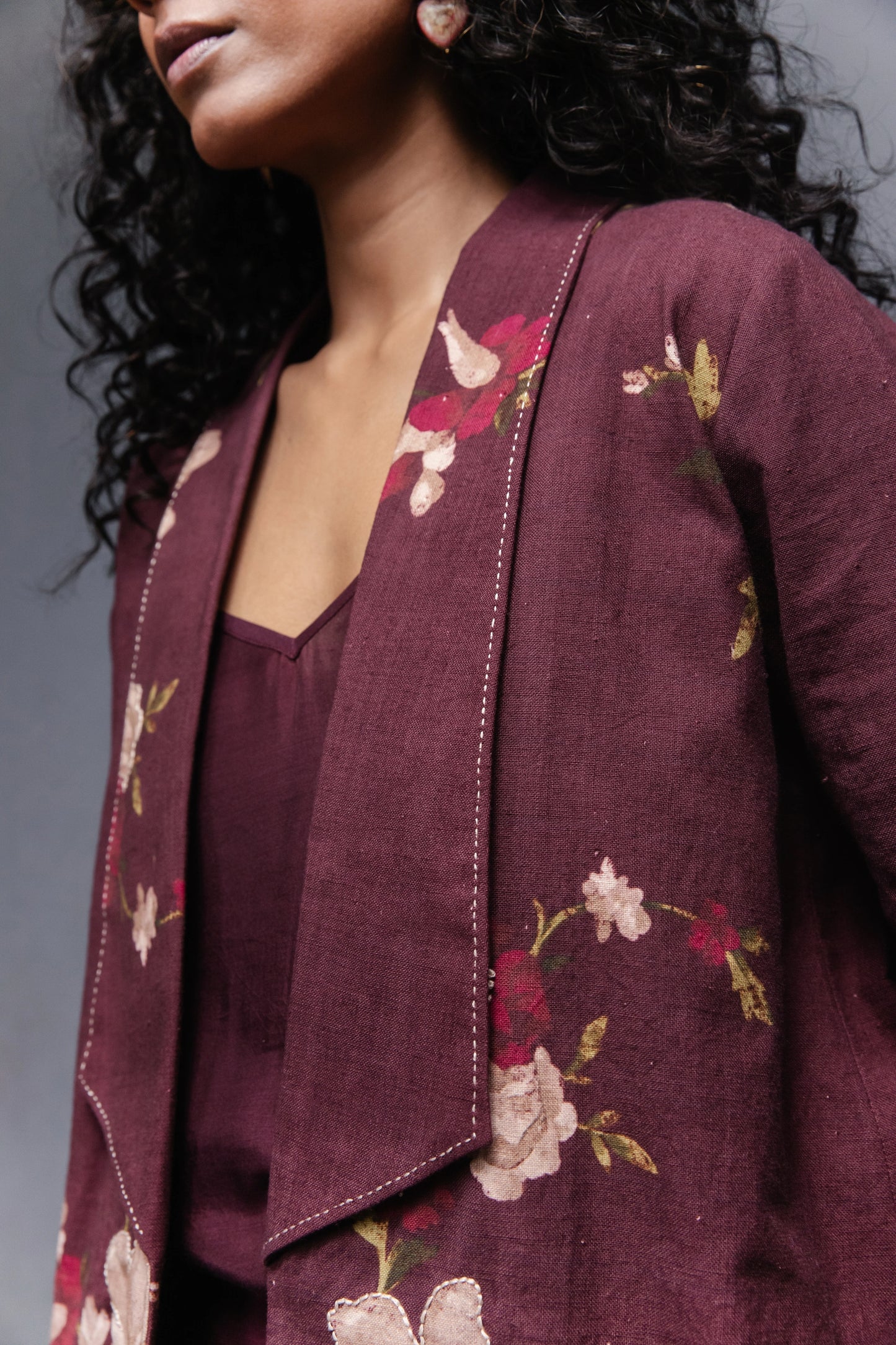 Selvage jacket wine