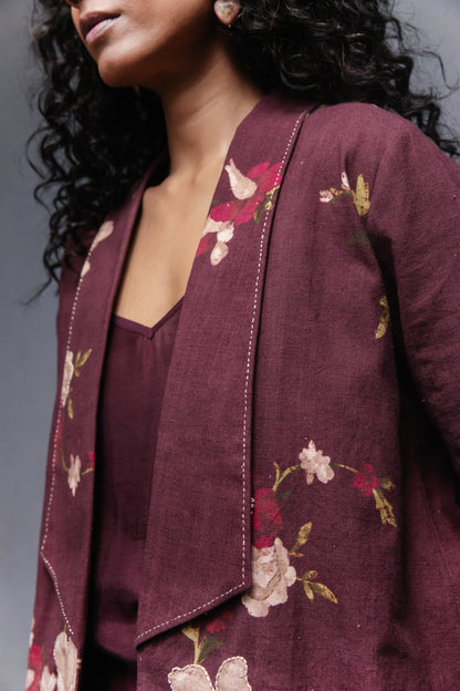 Selvage jacket wine