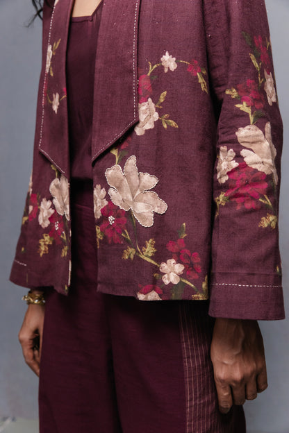 Selvage jacket wine
