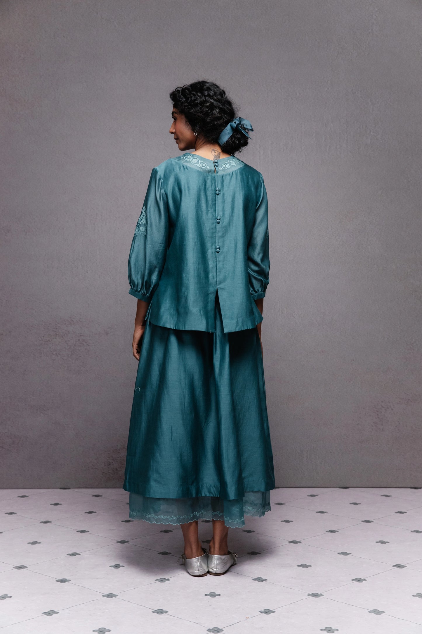 Yasmin skirt blue set