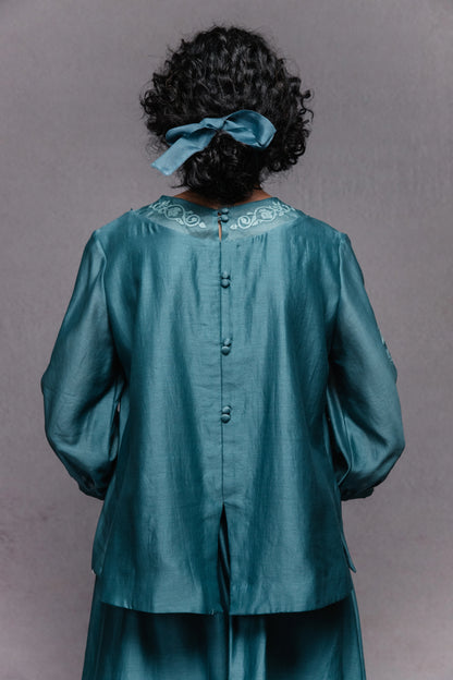 Yasmin skirt blue set