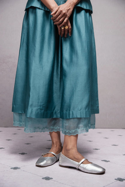 Yasmin skirt blue set